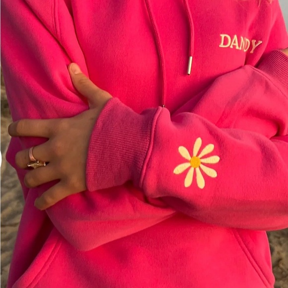 Dandy Worldwide "Physical Touch" Oversized Lux Hoodie in Hot Pink - Picture 10 of 10